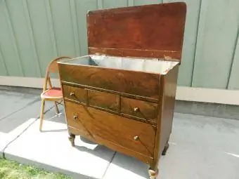 მშრალი ნიჟარა Mahogany Lift Top Antique Washstand Cooler 19c