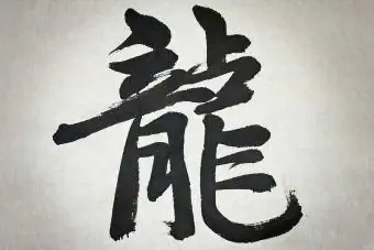 ჩინური დრაკონის სიმბოლო კალიგრაფია