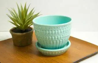 Aqua McCoy Pottery Planter