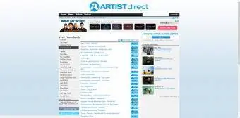 Picha ya skrini ya tovuti ya ArtistDirect