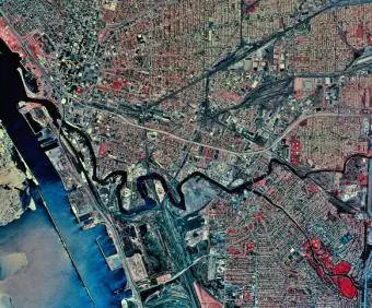 Satelitski pogled na Buffalo, New York