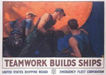 Affisch Lagarbete bygger skepp