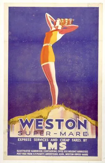 Weston-super-Mare, LMS плакат, 1930-аад он