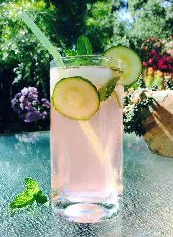 Pink and Green Highball
