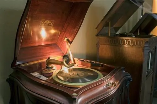 Antique Victrola gramofon: Ikona u zvuku