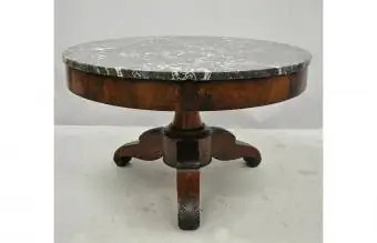 American Empire Round Marble Top Bord