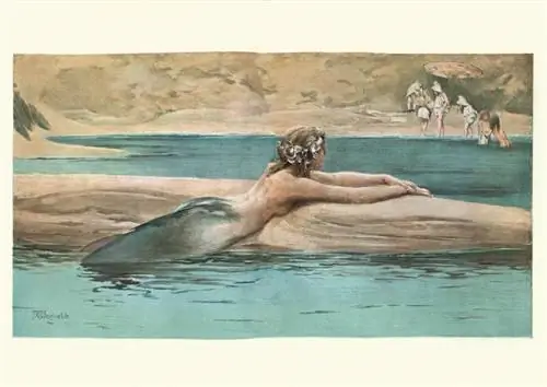 Vintage umění mořské panny a jeho mýtická přitažlivost