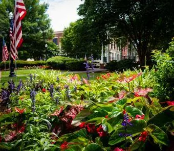 Marietta Square dekoreret til 4. juli