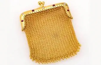 Mrežasta torbica od žutog zlata
