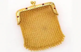 Yellow Gold Mesh Purse