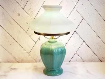 Antyczna lampa stołowa z ceramiki Morton & Cliftwood