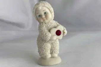 Idara 56 Snowbabies Heart with Red Jewel