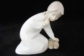 Vintage 60-talls Lladro-figur jente med tøfler