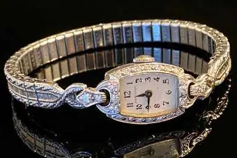 Platynowy zegarek na rękę Hamilton w stylu Art Deco