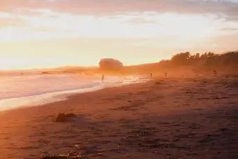 شاطئ سان سيميون كريك، غروب الشمس