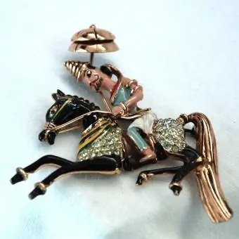 Coro Craft Sterling Pers Horse Man Pin