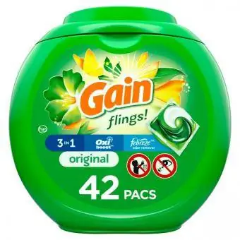 Gain Flings Original Scent, 42 Ct Laundry Detergent Pacs