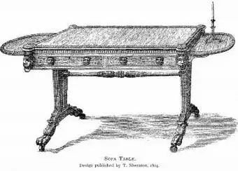 Dizajni Sheraton i tavolinës së divanit