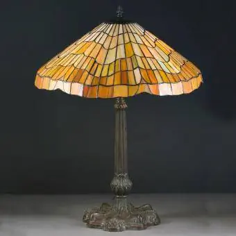 Vintage sārņu stikla galda lampa
