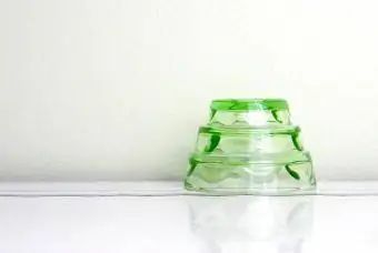 Molde de vidro vintage com depressão verde