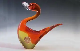 Escultura de cisne em vidro vintage de Murano