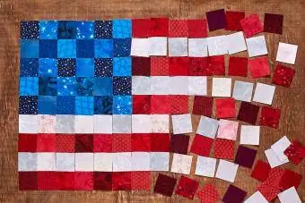 tkaniny leżące jak flaga USA