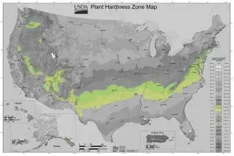 Karte der USDA-Pflanzenhärtezone – Zone 7