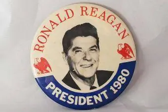 Botón de campaña de Reagan 1980
