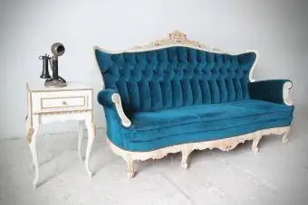 sofa teal antik