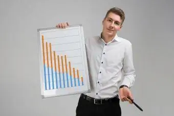 najstnik, ki drži statistični grafikon