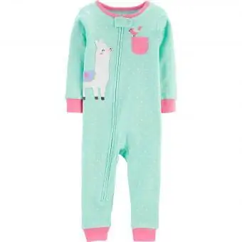 Viendaļīgi Lama Snug Fit Cotton Footless PJ