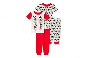 Monsters Inc. Pamučna pidžama kratkih rukava za malu djecu, 4-dijelni set, veličine 9M-24M