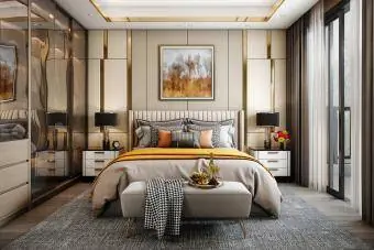 Modern tarzda yatak odası iç tasarımı