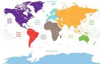 Mappa degli oceani del mondo