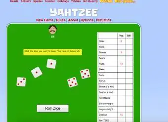 የመስመር ላይ Yahtzee ጨዋታ