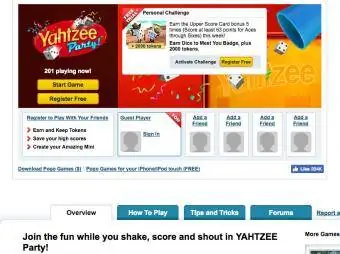 צילום מסך של משחק מסיבת Yahtzee