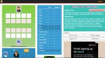 משחק קוביות Yahtzee ב-playonlinedicegames.com