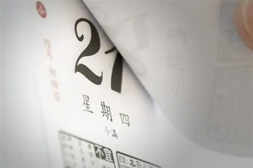 Idee Feng Shui per il posizionamento di buon auspicio nel calendario