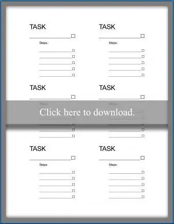 Blank Task Checklist