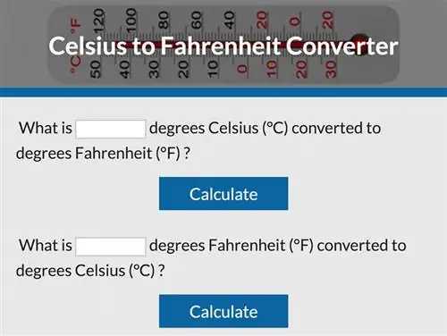 Celsijaus į Farenheitą keitiklis