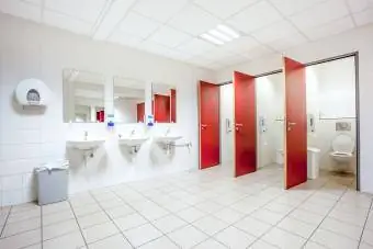 Tuvalet tezgahlarından kapılar