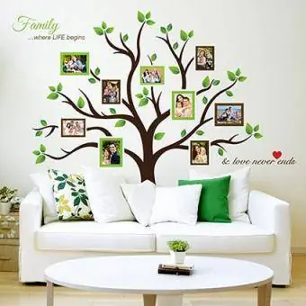 Timber Artbox Large Family Tree Photo Frames Stenska nalepka