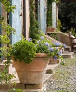 Casa de campo toscana con jardineras