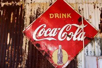 Cartel antiguo de Coca Cola