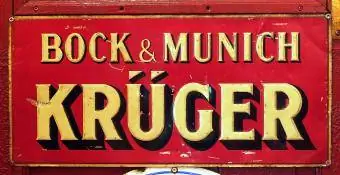 Bock & München Krüger, oud metalen reclamebord