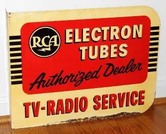 Senovinis RCA metalinis reklaminis ženklas