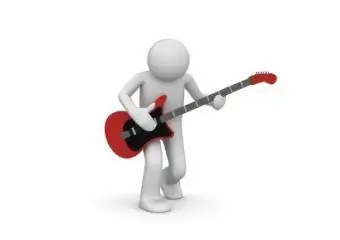 Digital figur som spiller gitar