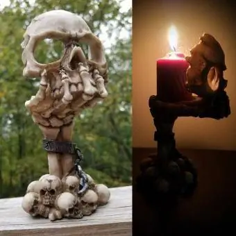 Świecznik na tealighty z czaszką