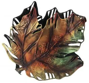 Autumn Maple Leaf Metal Thanksgiving Votive Candle Holder