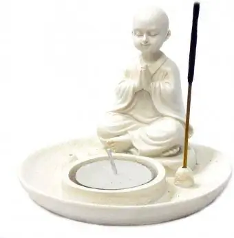 Budas statujas vīraka deglis Votive tējas gaismas sveču turētājs